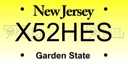 X52HES New Jersey License Plate