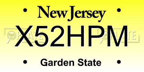 X52HPM New Jersey License Plate
