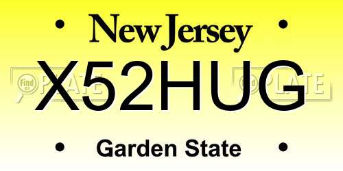 X52HUG New Jersey License Plate