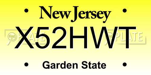 X52HWT New Jersey License Plate