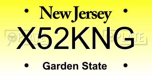 X52KNG New Jersey License Plate