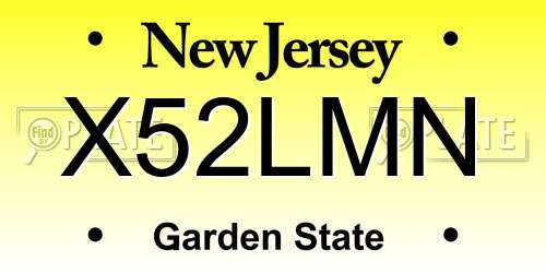 X52LMN New Jersey License Plate