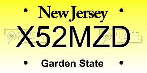 X52MZD New Jersey License Plate