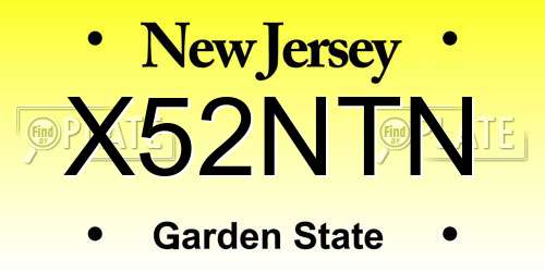 X52NTN New Jersey License Plate