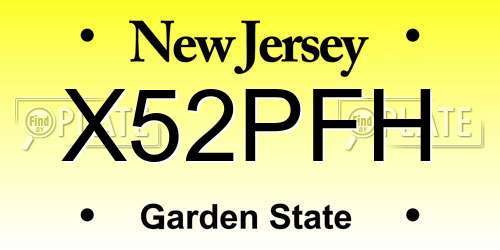 X52PFH New Jersey License Plate