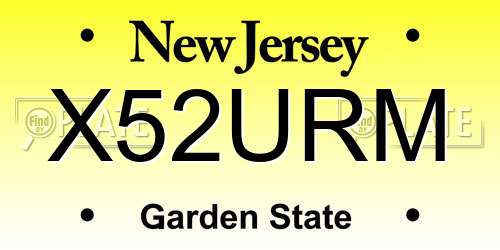 X52URM New Jersey License Plate