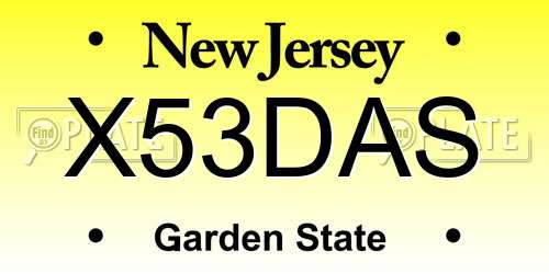 X53DAS New Jersey License Plate