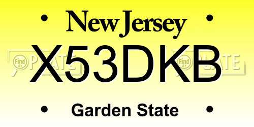 X53DKB New Jersey License Plate