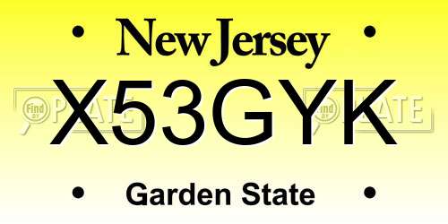 X53GYK New Jersey License Plate