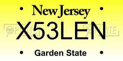 X53LEN New Jersey License Plate