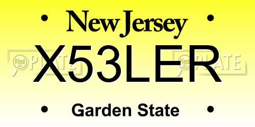 X53LER New Jersey License Plate