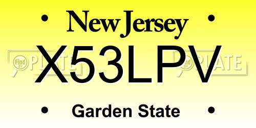 X53LPV New Jersey License Plate