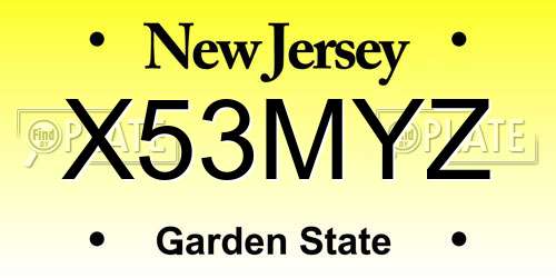 X53MYZ New Jersey License Plate
