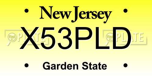 X53PLD New Jersey License Plate