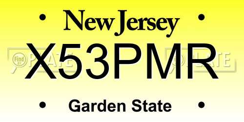 X53PMR New Jersey License Plate