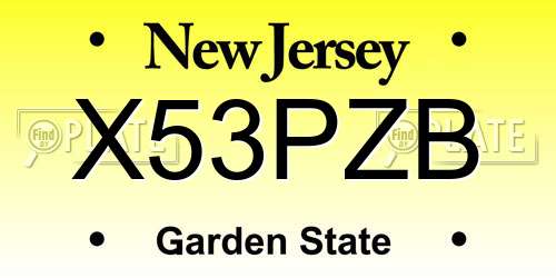 X53PZB New Jersey License Plate