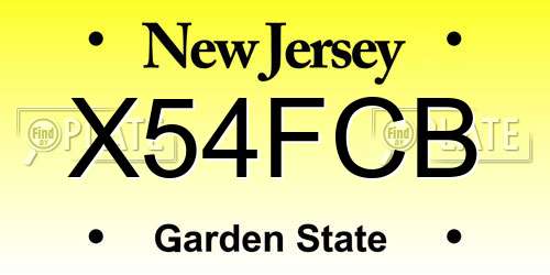 X54FCB New Jersey License Plate