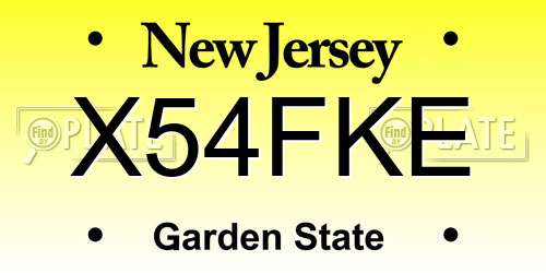 X54FKE New Jersey License Plate