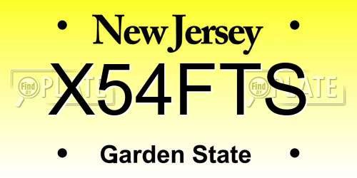 X54FTS New Jersey License Plate