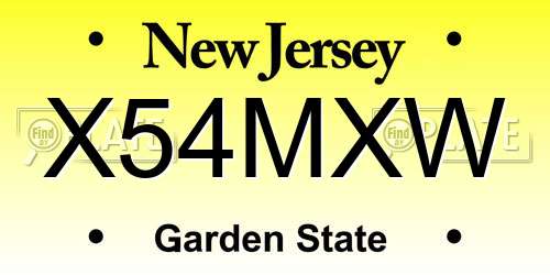 X54MXW New Jersey License Plate
