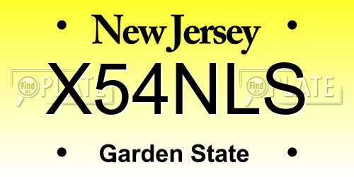 X54NLS New Jersey License Plate