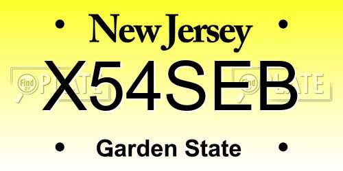 X54SEB New Jersey License Plate