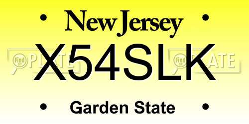 X54SLK New Jersey License Plate