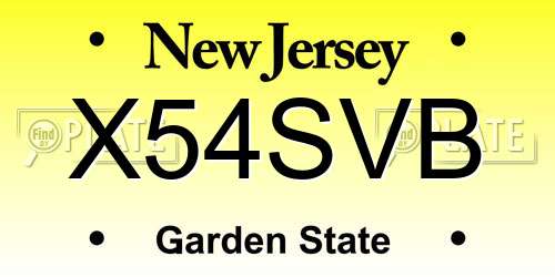 X54SVB New Jersey License Plate