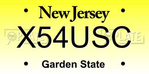 X54USC New Jersey License Plate