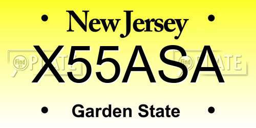 X55ASA New Jersey License Plate