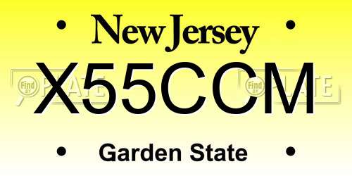 X55CCM New Jersey License Plate