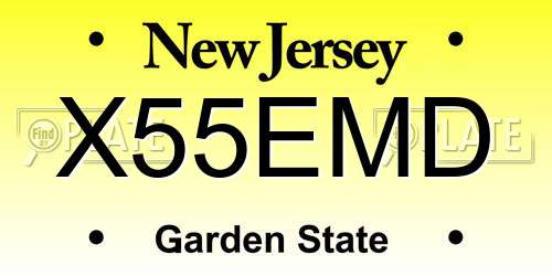 X55EMD New Jersey License Plate
