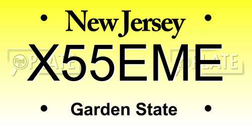X55EME New Jersey License Plate