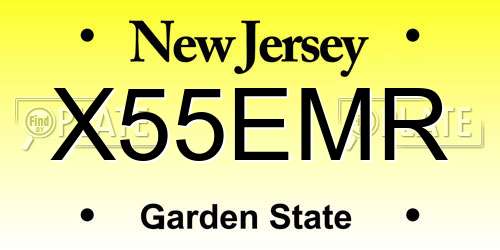 X55EMR New Jersey License Plate