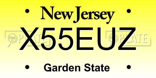 X55EUZ New Jersey License Plate