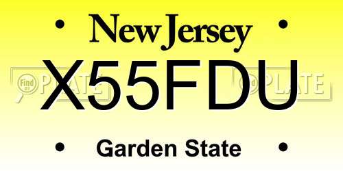 X55FDU New Jersey License Plate