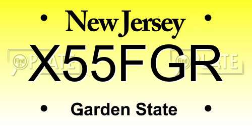 X55FGR New Jersey License Plate