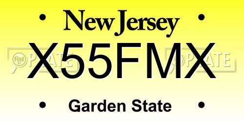 X55FMX New Jersey License Plate