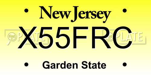 X55FRC New Jersey License Plate