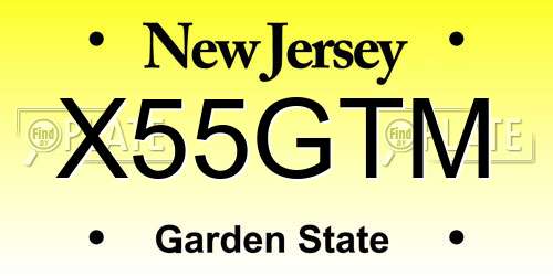 X55GTM New Jersey License Plate