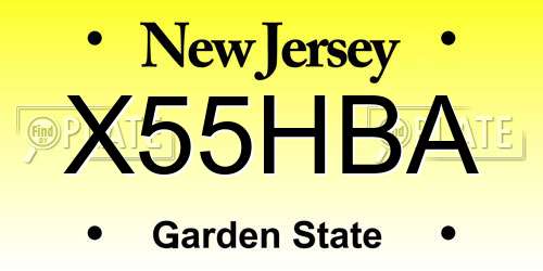 X55HBA New Jersey License Plate