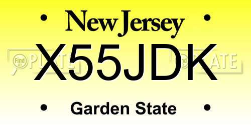 X55JDK New Jersey License Plate