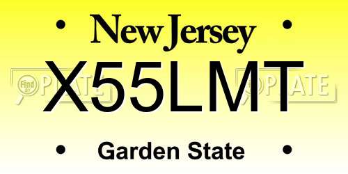 X55LMT New Jersey License Plate