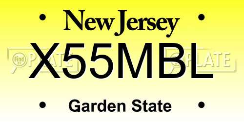 X55MBL New Jersey License Plate