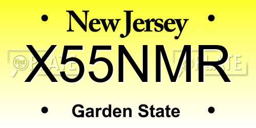 X55NMR New Jersey License Plate