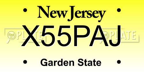 X55PAJ New Jersey License Plate
