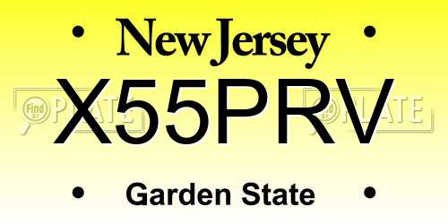 X55PRV New Jersey License Plate