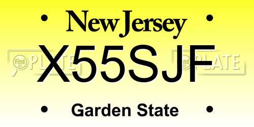 X55SJF New Jersey License Plate
