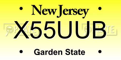 X55UUB New Jersey License Plate