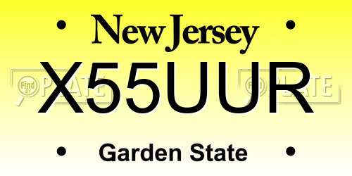 X55UUR New Jersey License Plate